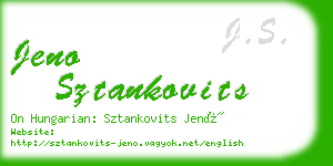 jeno sztankovits business card